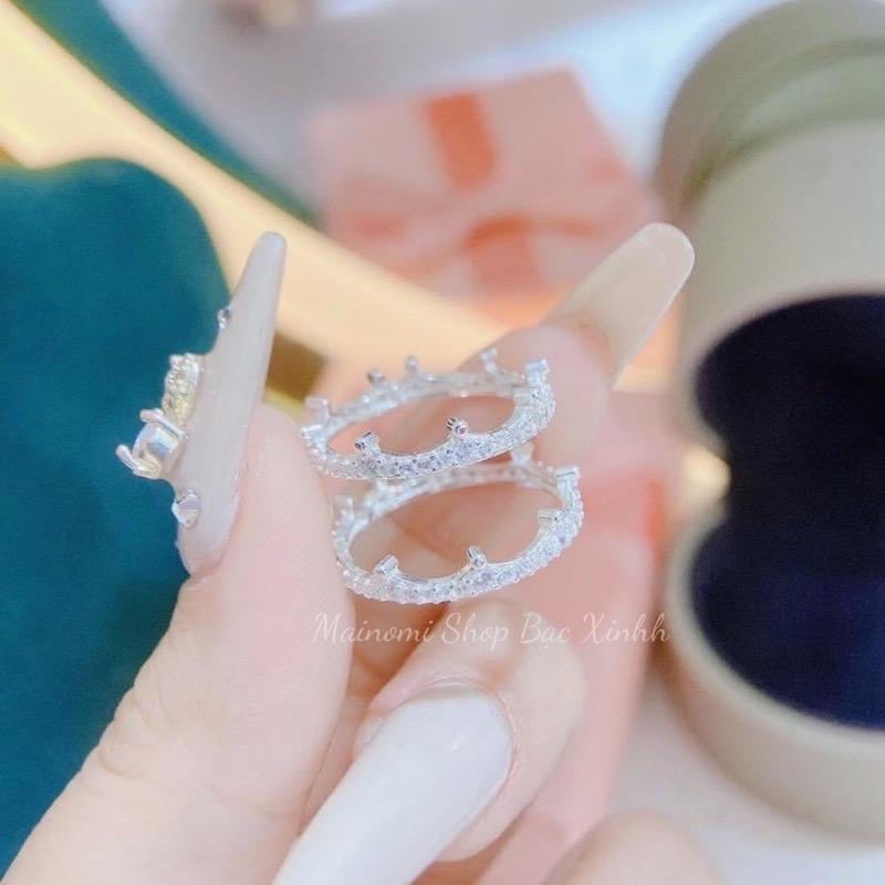 Nhẫn full vương miện bạc ta MAINOMI xinh xắn độc đáo