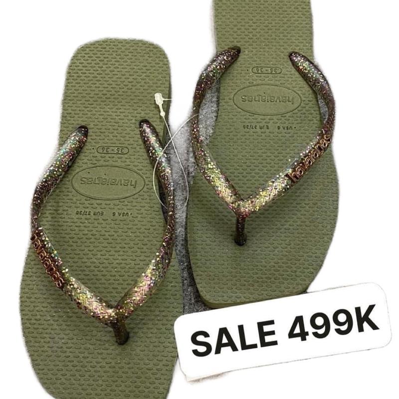 DÉP NỬ KIM TUYẾN ẨN  ĐẾ VUÔNG ĐI BIỂN CAO SU DéP Nữ