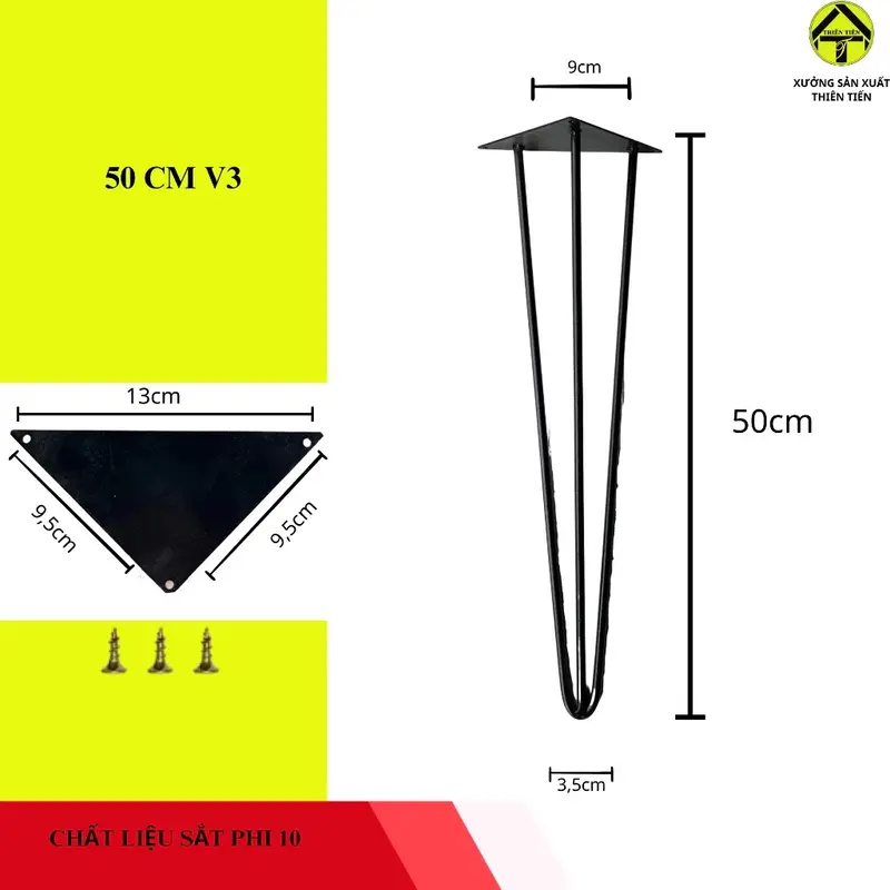 ￼Giá Sỉ Xuất Xưởng - Chân bàn trà, bàn Sofa cao 50cm mẫu mới hàng dày, Sơn tĩnh điện 0