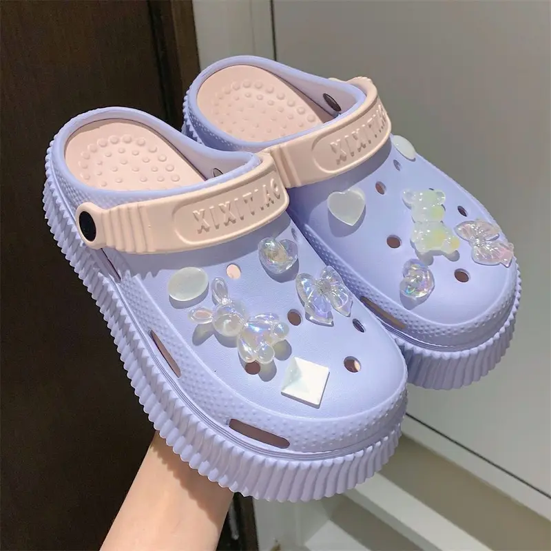 Giày Coros, Đế Xuồng Ưa Nhìn, Dành Cho Nữ, Thích Hợp Cho Mùa Hè Và Các Hoạt Động Ngoài Trời, Thời Trang, Phong Cách Cổ Tích Ngọt Ngào, Không Trơn Trượt, Với Kim Cương Giả Pha Lê, Thích Hợp Cho Các Hoạt Động Bãi Biển, Năm 2025 3