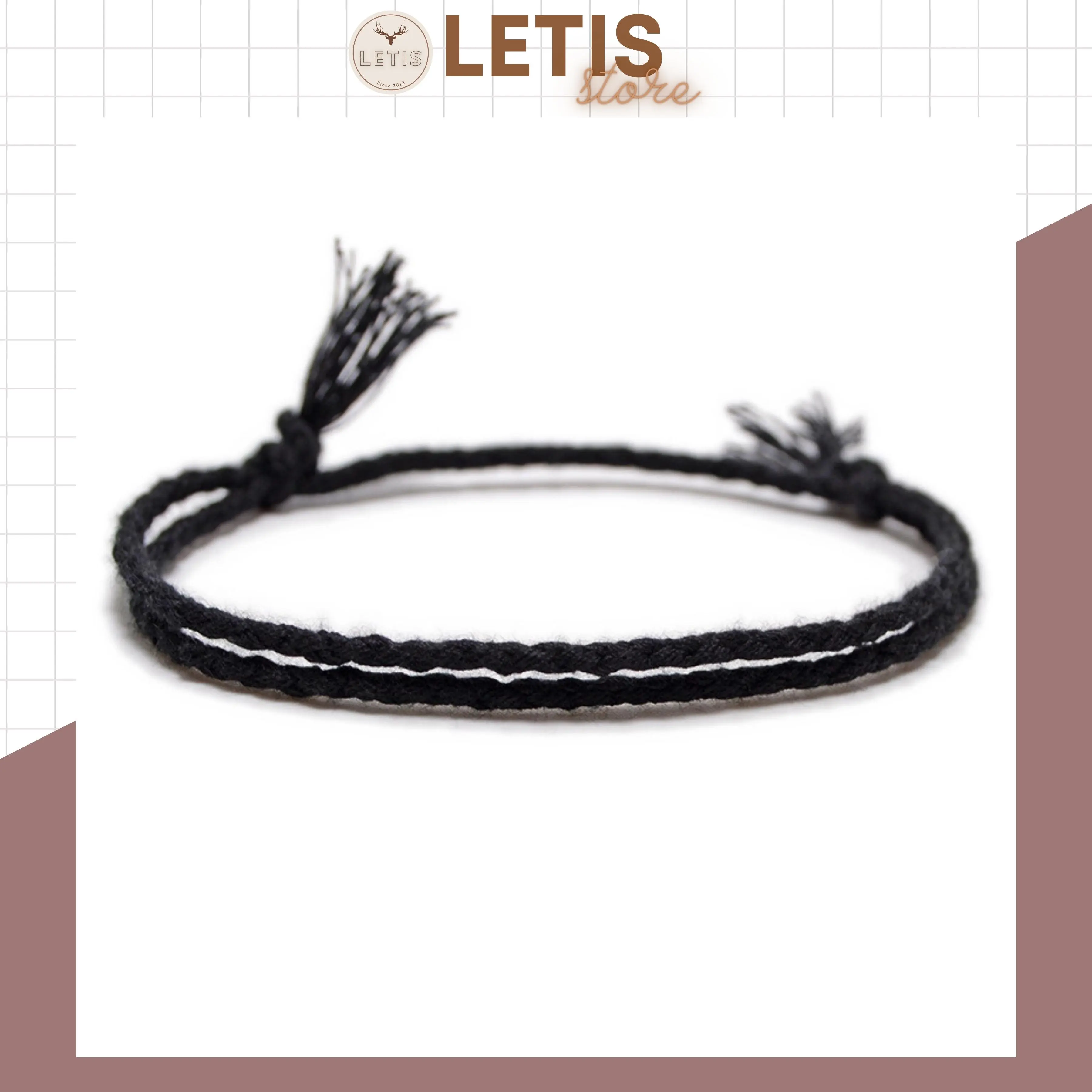 Vòng tay vải nam nữ LETIS VT53, lắc tay phong cách tùy chỉnh kích thước thắt rút cá tính chất liệu bền bĩ