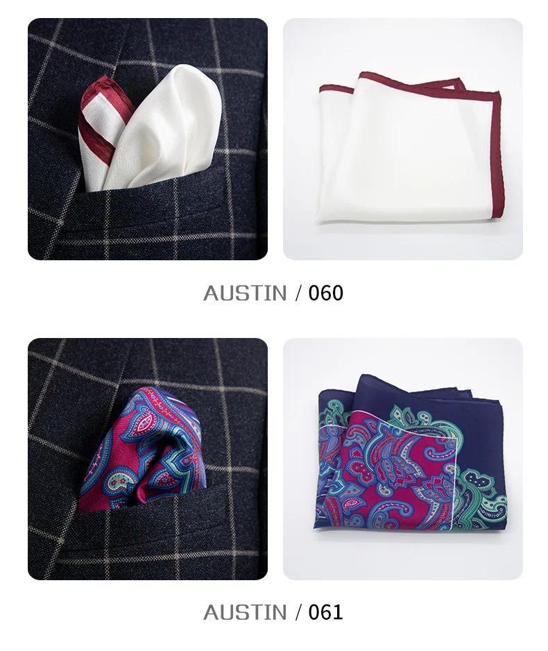 Product Introduction of Men 100% Silk Pocket Square Print Real Satin Small Square Scarf Gentleman Business Suit Shirt Chest Scarf Handkerchief 30*30 Cm 38