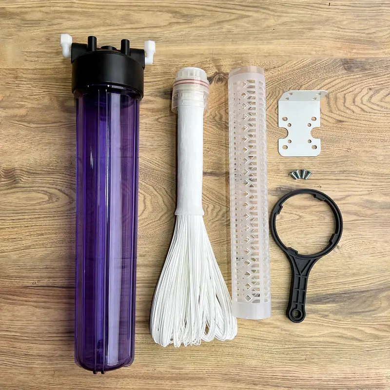 Cốc Lọc Chặn 20 inch và Màng siêu lọc Pvdf lắp trước máy lọc RO loại bỏ rong rêu, bùn đất, rỉ sét, kim loại nặng 0