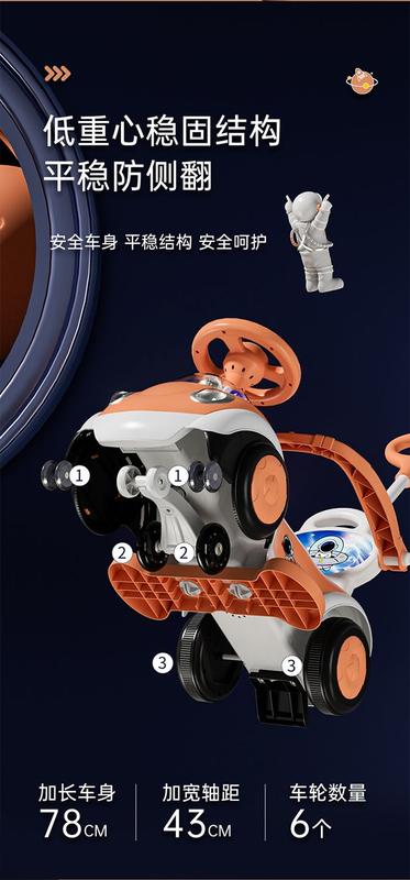Product Introduction of New Swing Car Children's 1-3-Year-Old Boys and Girls Bobby Car Drop-Resistant Free Shipping Four-Wheel Multifunctional Toy Car 14