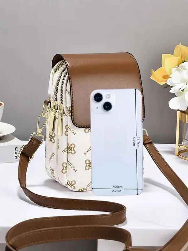 Fashion Letter Pattern Crossbody Bag, Casual Zipper Shoulder Bag for Women, Trendy Versatile High-quality Daily Commuting Bag 4