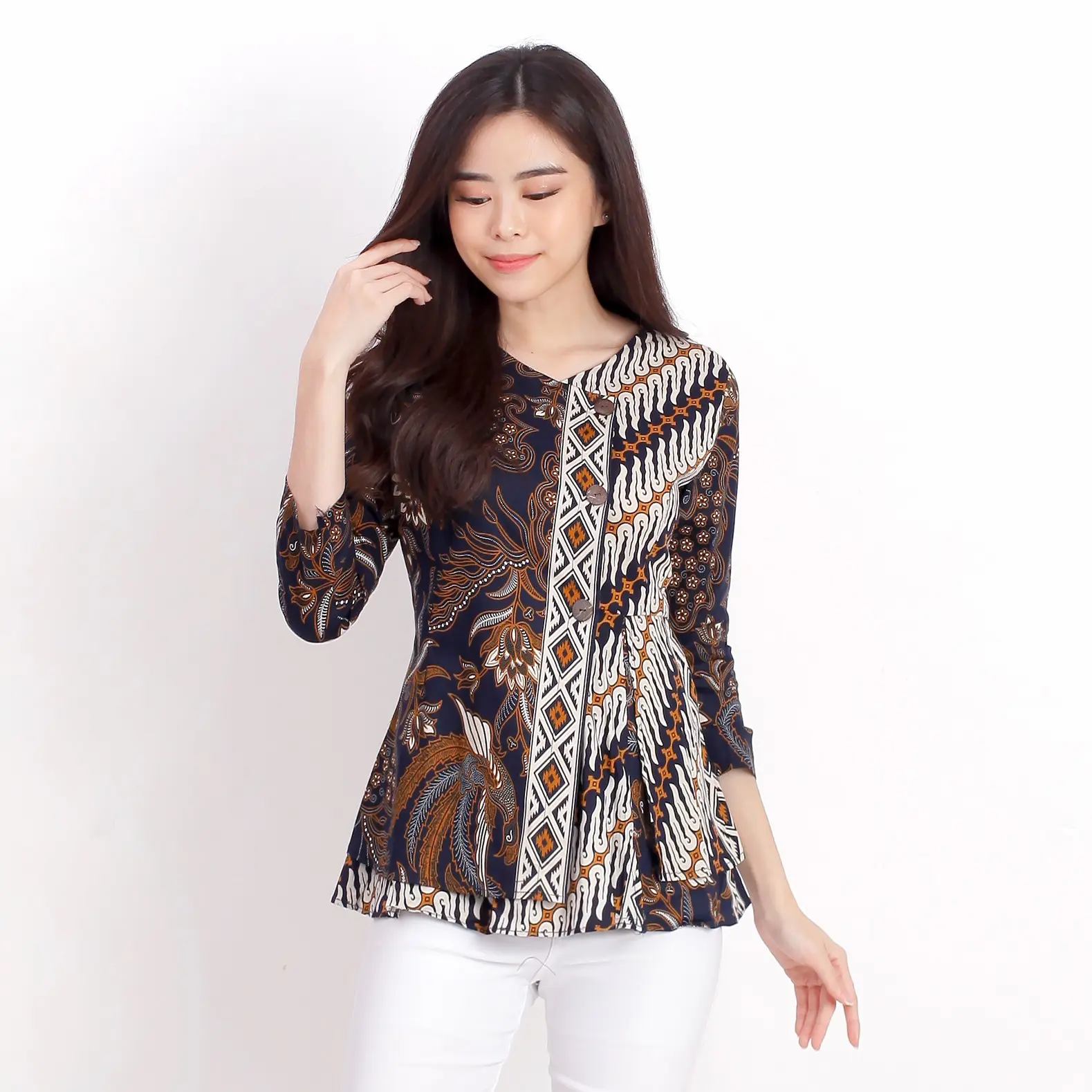 Baju Batik Wanita Atasan batik 184 Katun Stretch Tebal Fit
