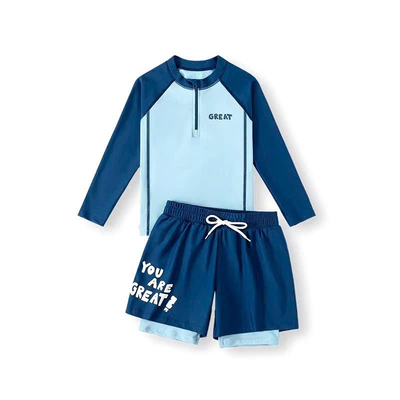 Đồ bơi bé trai dang rời thể thao sz 10- 40 kg đồ tắm biển dài tay chống nắng Sport