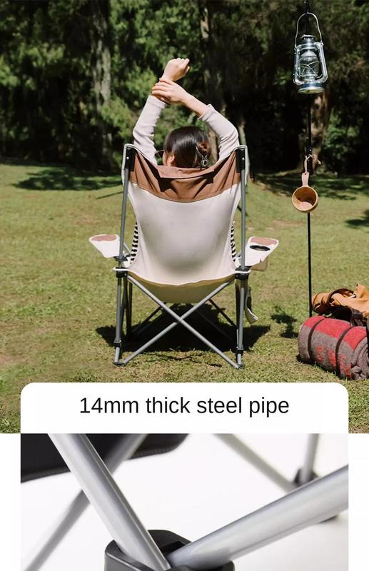 Product Introduction of Outdoor Folding Chair Portable Adjustable Recliner 2 In 1 with Removable Footrest for Camping Fishing Picnic Patio 5