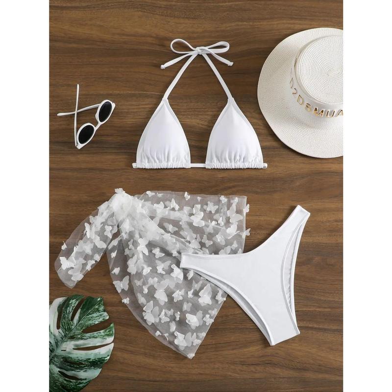 Đồ Bơi Bikini, Dành Cho Phụ Nữ, Bó Sát, Váy Lưới Bướm, Chất Liệu Polyester, Tốt Cho Sức Khỏe Và Thân Thiện Với Môi Trường, Thích Hợp Cho Bữa Tiệc Du Thuyền, Sáng Bóng Và Siêu Thanh Lịch, Áo Tắm Che Kiểu Nóng Bỏng 8