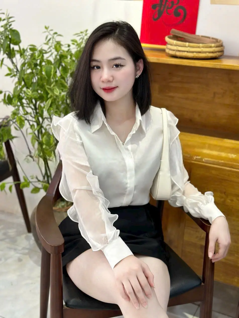 Áo sơ mi nữ tay dài cổ đức lịch sự cho phụ nữ