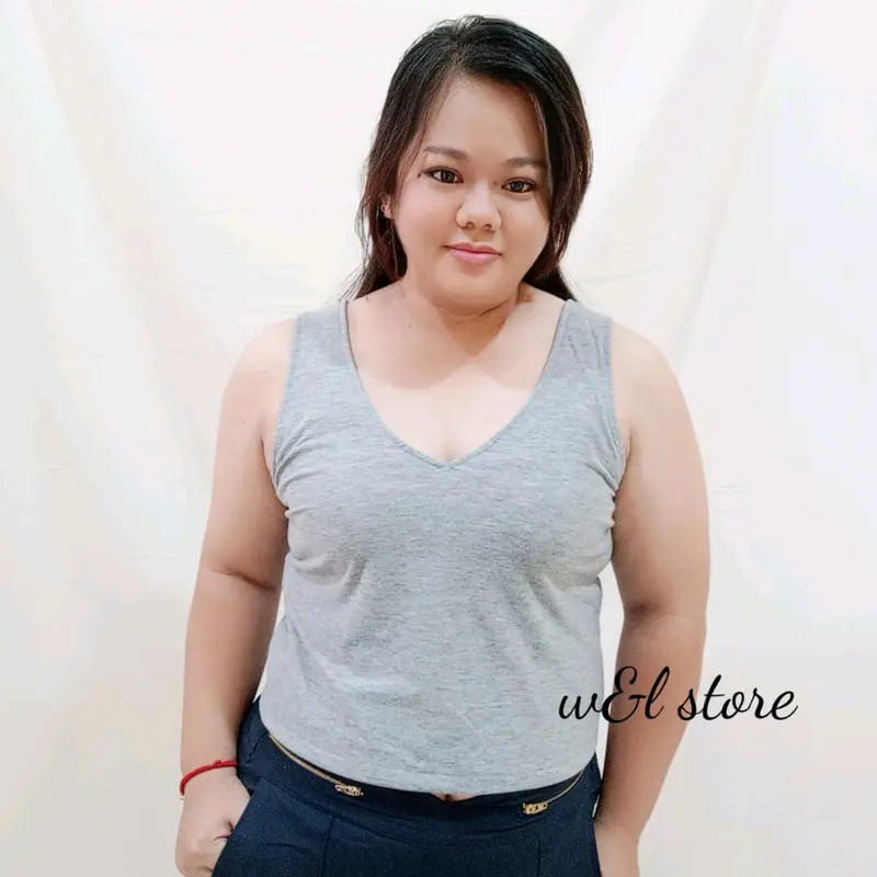 DS-7/ Crop Top Big Size/ Atasan Basic Jumbo Wanita Melar Nyaman 2