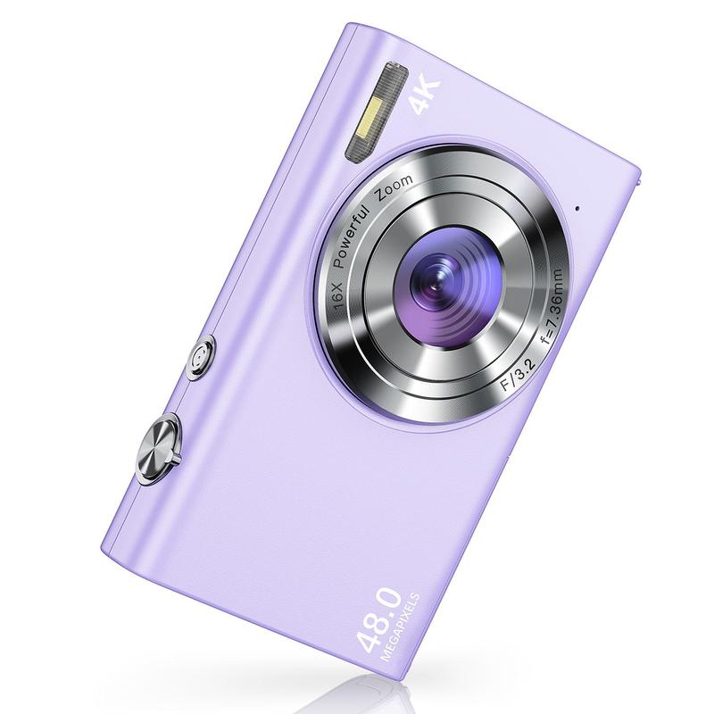 48MP 4K Digital Cameras, Portable 16X Zoom Digital Cameras with 32G TF Card & Charging Cable & Operating Manual, High Definition Digital Camera for Outdoor Sports, Stocking Fillers Gift 2