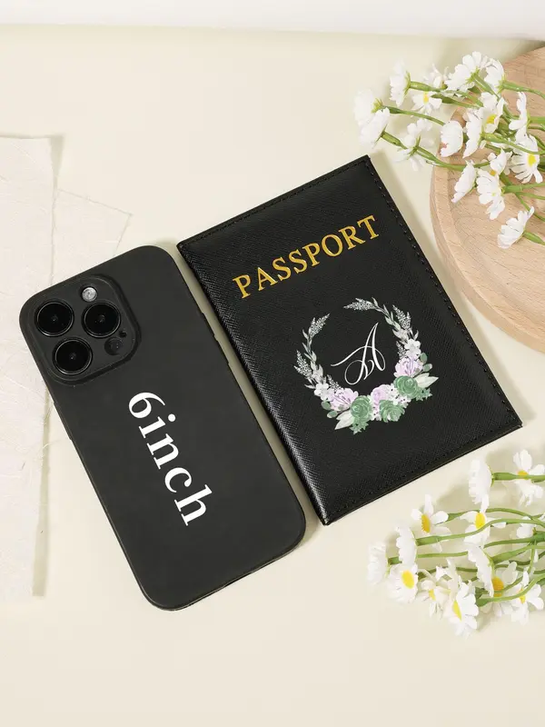 Letter Pattern Passport Case, Multi Card PU Passport Cover, Lightweight and Portable Passport Holder, Suitable for Easy Storage of ID Cards and Documents When Going Out 2