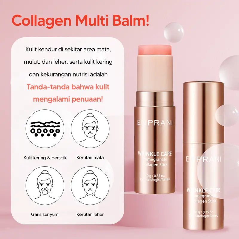 ENPRANI Wrinkle Care Pomegranate Collagen Stick acid wajah Hyaluronic Mencerahkan Aging 2