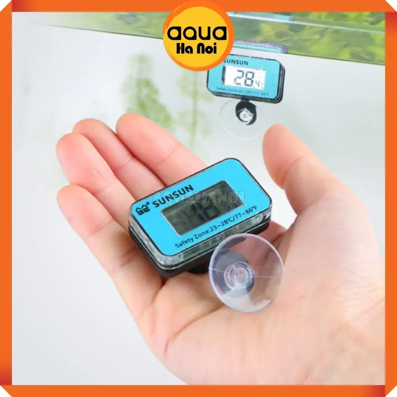 Nhiệt kế điện tử hồ thủy sinh màn hình hiển thị LCD chống thấm nước - Kèm hít kính thành hồ 1