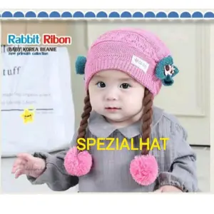 Kupluk bayi rambut kepang 0-2 th