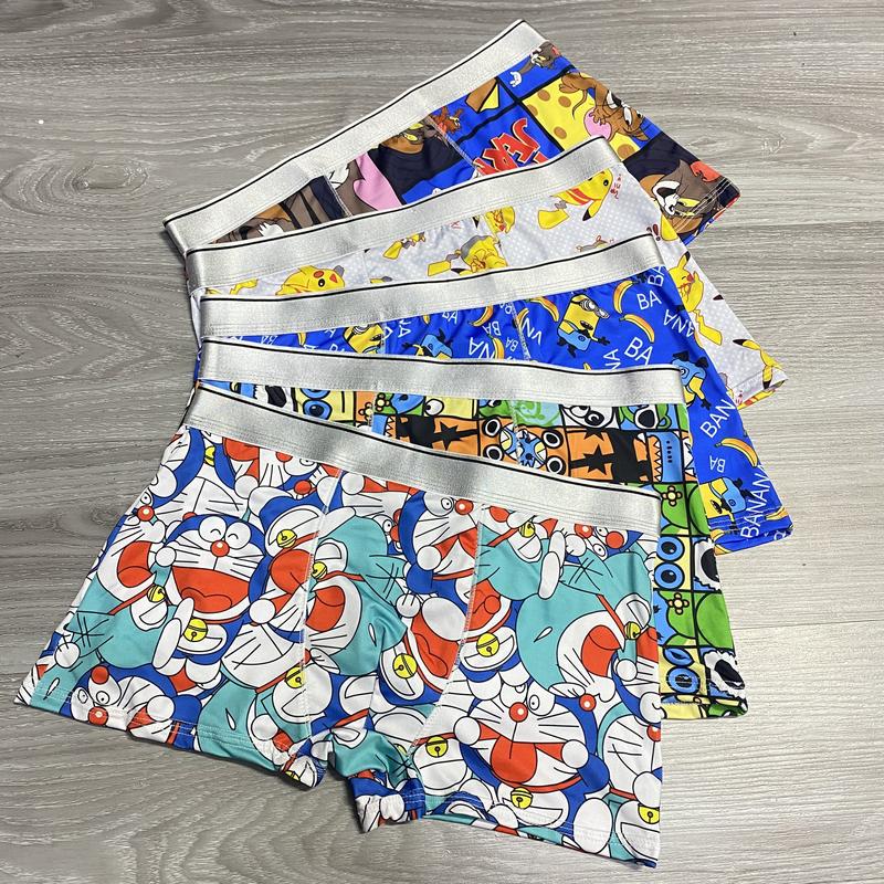 Sét 5 quần sịp đùi thun lạnh in nhân vật hoạt hình Tom, Gấu, Chuối dành cho Nam Menswear Quần Boxer Quần Lót Sịp