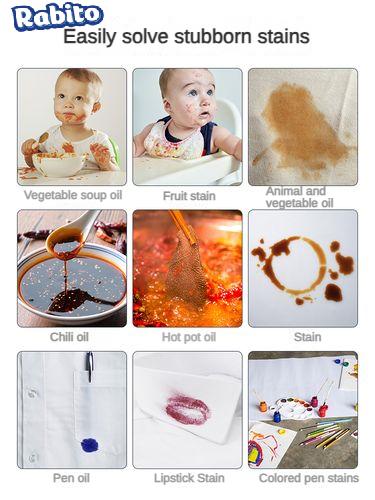 Product Introduction of Rabito Portable magic stain remover stick removes oil stains clothes stain remover pen Kesannya cepat 11
