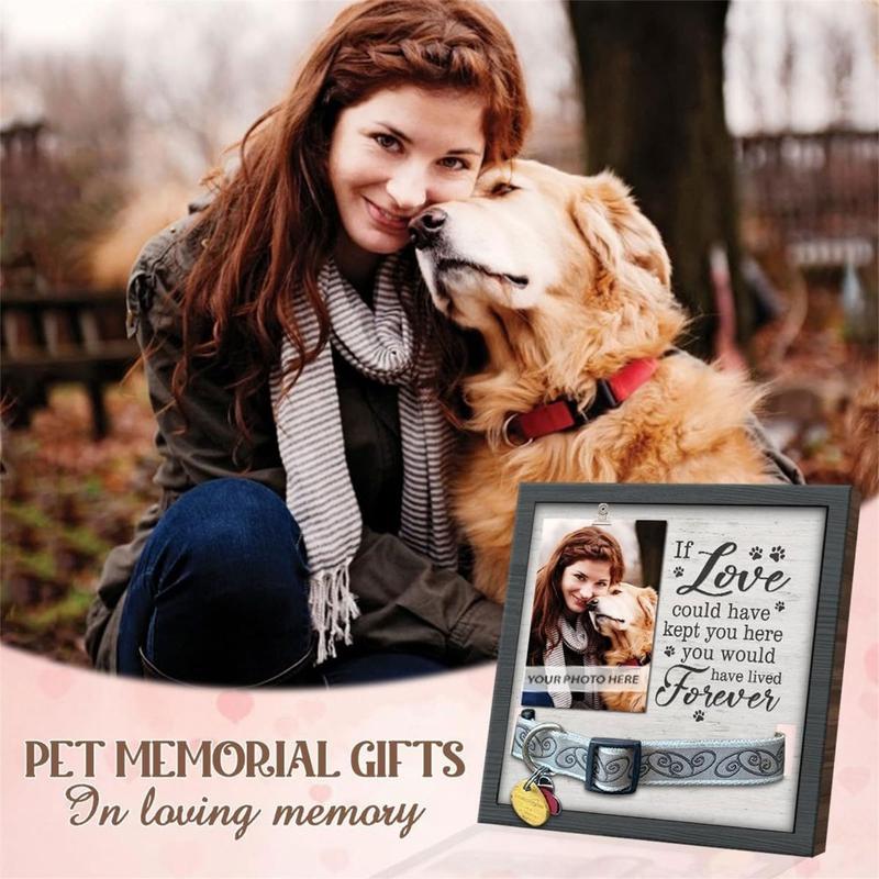 Product Introduction of Loving Message Photo Frame Pet Memorial Pictures Frame with Collar Clip for Dog Cats Lover Desktops Pictures Stand 34