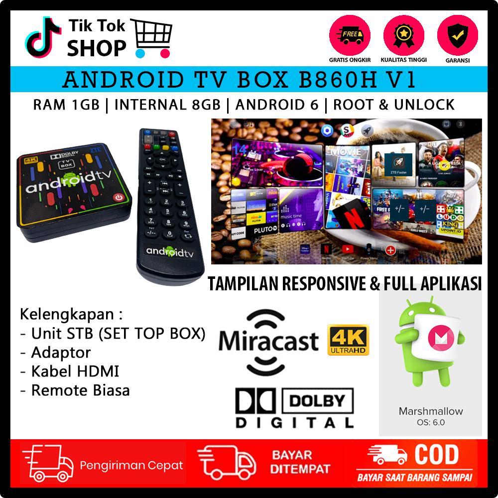 Android TV Box B860H V1 / 1GB/8GB / ROOT & UNLOCK / SET TOP BOX TV LED / HDMI / FULL APLIKASI / FULL CHANNEL