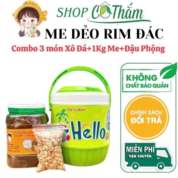 Đá me rim hạt đác hạt dẻo nhiều hạt mix khóm thanh mát giải khát kèm xô đá 1 lit 2 màu ngẫu nhiên
