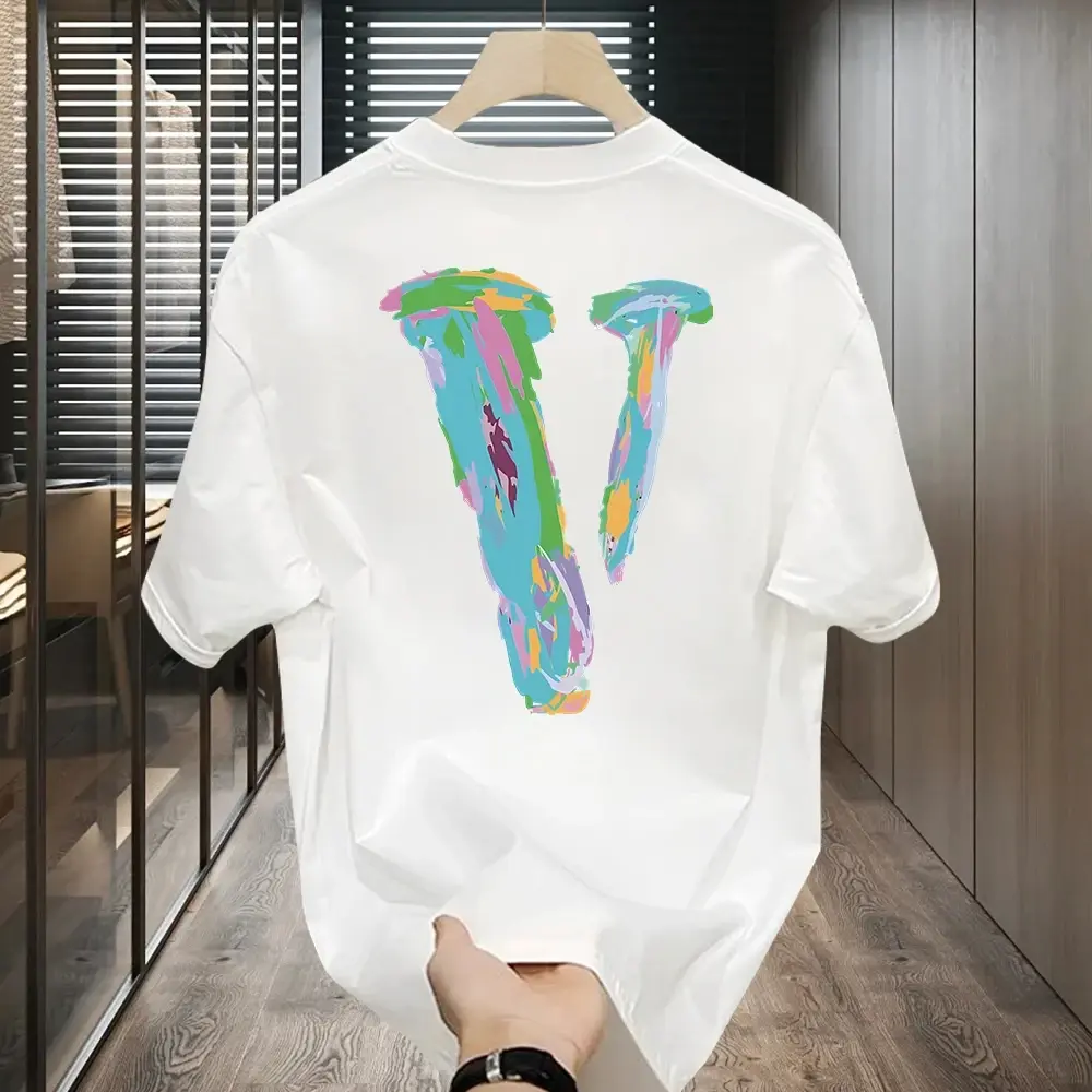 Summer unisex T-shirt with digital printing, simple pattern, casual and loose fit, plus size, personalized short sleeved top