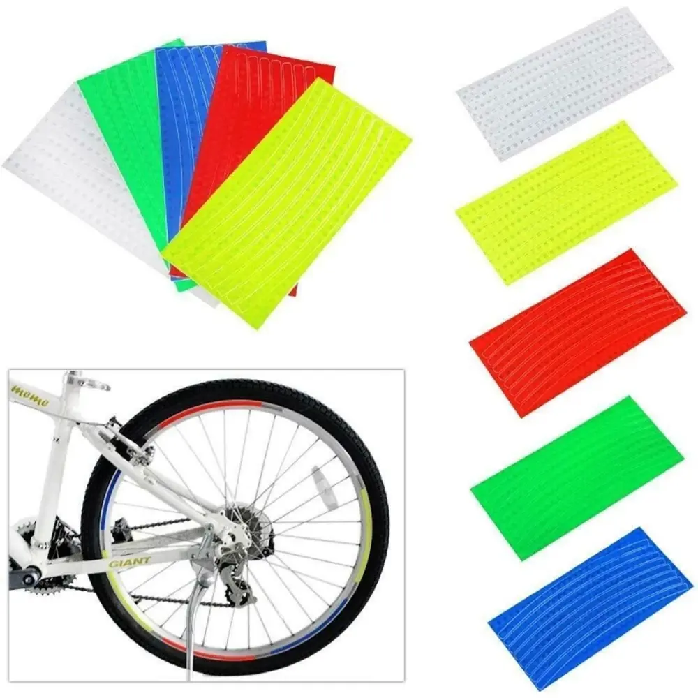 Cycling Decor MTB Bike Wheel Sticker Reflector Sticker Reflective Strip Fluorescent Reflector Tape Bicycle Sticker