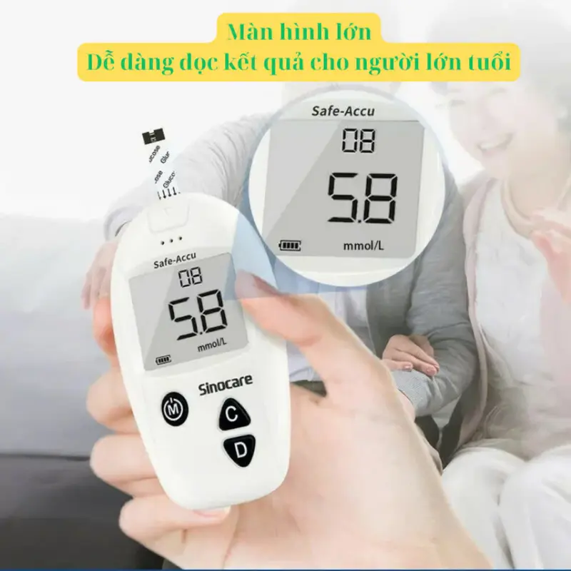 Máy Đo Đường Huyết SINOCARE Safe Accu Đo Nhanh Chính Xác Bảo Hành Trọn Đời may do duong huyet 4