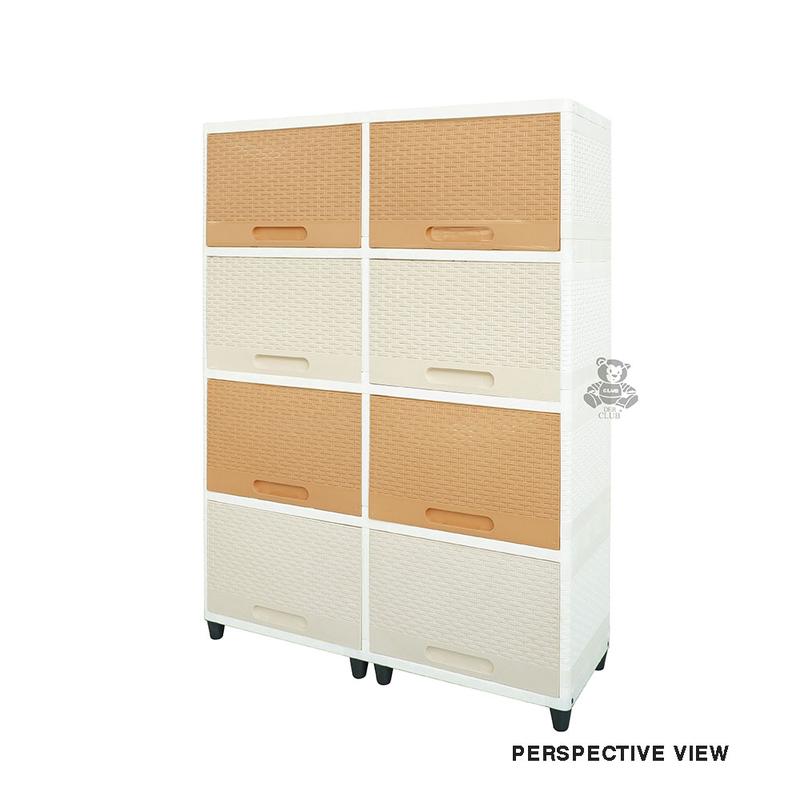 Double Wide Club Flip Susun 4 - Lemari Plastik Lebar Pintu Geser - Lemari Laci Plastik Minimalis - Lemari Penyimpanan Serbaguna - Laci Penyimpanan Serbaguna - Lemari Plastik Multifungsi - Lemari Laci Plastik Club Furniture 6
