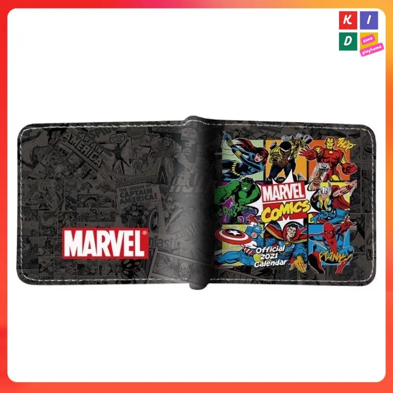 Avengers Super Hero Pu Leather Cartoon Wallet Casual Men Short  Coin Wallet Fashion Boy and Girl Kid Wallets