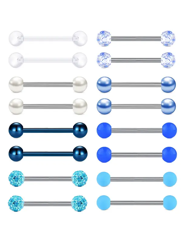 Punk Style Stainless Steel Body Jewelry, 16pcs Body Piercing Accessories for Men & Women for Party, Daily Clothing Decor, Trendy Labret Jewelry for Birthday Gift 3
