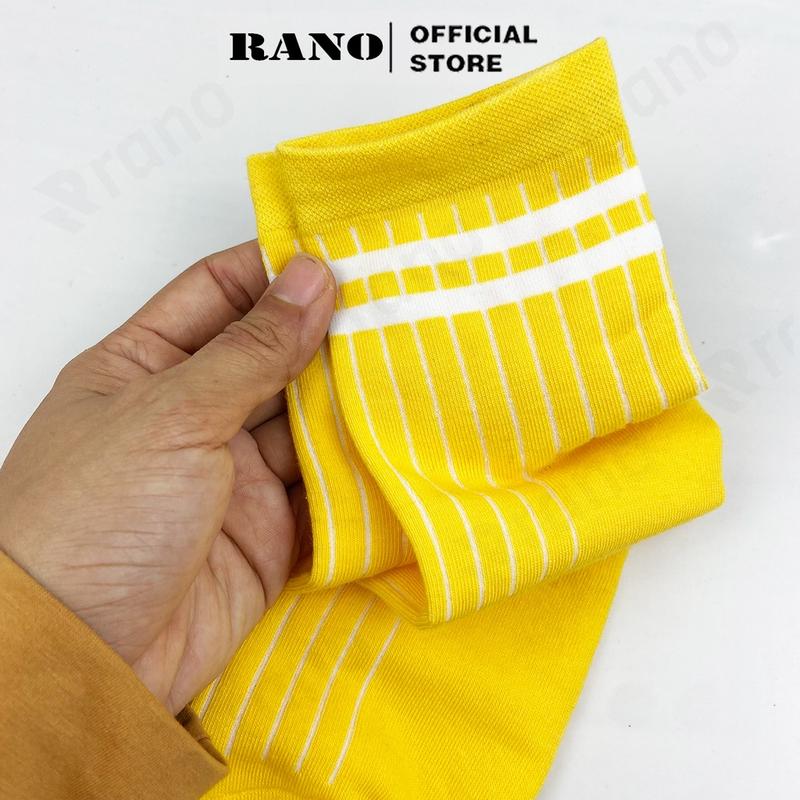 Product Introduction of Tất vớ nam nữ kẻ 2 sọc ngang cổ trung cao nhiều màu hàn quốc cotton trắng đen xanh vàng xám TAT_2SOC 21