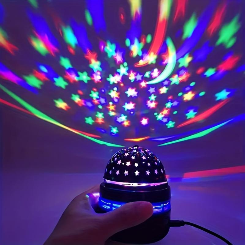 Product Introduction of โปรเจ็กเตอร์ดาว USB ใหม่ 1 ชิ้น พร้อมไฟ LED เปลี่ยนสี รวมสายไฟ ไฟดิสโก้บนเวทีแบบพกพา เหมาะสำหรับ KTV เต้นรำ ตกแต่งบรรยากาศ โป๊ะโคมหมุนได้ 360° ทำจากวัสดุ ABS ส่วนประกอบอิเล็กทรอนิกส์ แรงดันไฟใช้งาน ≤36V 4
