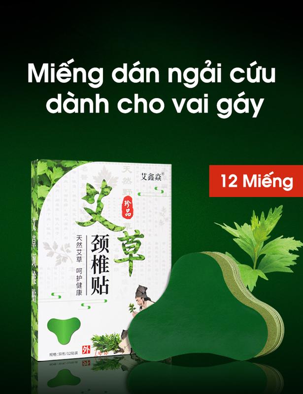 Miếng Dán Ngải Cứu COMBO 12 MIẾNG  Giảm Đau Vai Gáy Hiệu Quả Nhất - Hàng Nội Địa Trung 0
