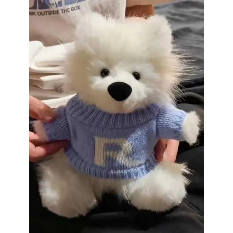 Búp Bê Nhồi Bông Chó Samoyed, Thủ Công Tự Làm, Vật Liệu Tự Làm, Túi Vật Liệu, Phong Cách Hoạt Hình, Búp Bê Cún chó Con Dễ Thương Thú Nhồi Bông Thú Bông Toy Đồ Chơi Phát Nhạc 3