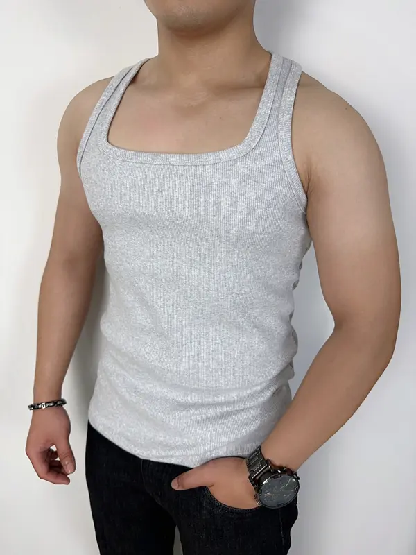 ÁO THUN BA LỖ CỔ VUÔNG VẢI TĂM CỰC CHẤT CHO AE, HÀNG CO GIÃN THẤM HÚT MỒ HÔI TỐT GIAO HÀNG TOÀN QUỐC BL11 Nam Menswear Top 3