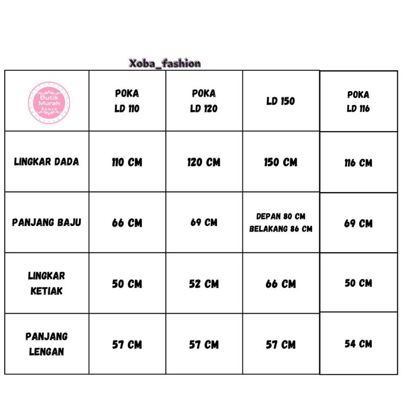 Product Introduction of Xoba LD 110,116 cm dan LD 120 cm 3544 Atasan Wanita Blus Poka Baju Panjang Kasual Brokat Renda 0