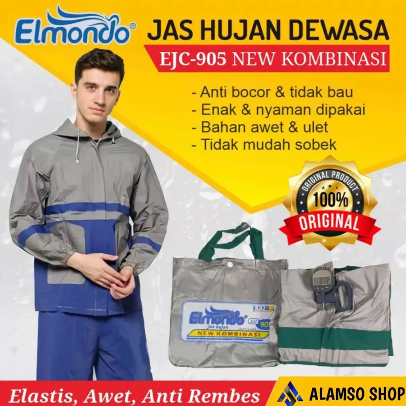 PROMO BULAN INI JAS HUJAN ELMONDO BAHAN TEBAL //PAYUNG LIPAT TERMURAH Reusable S 0
