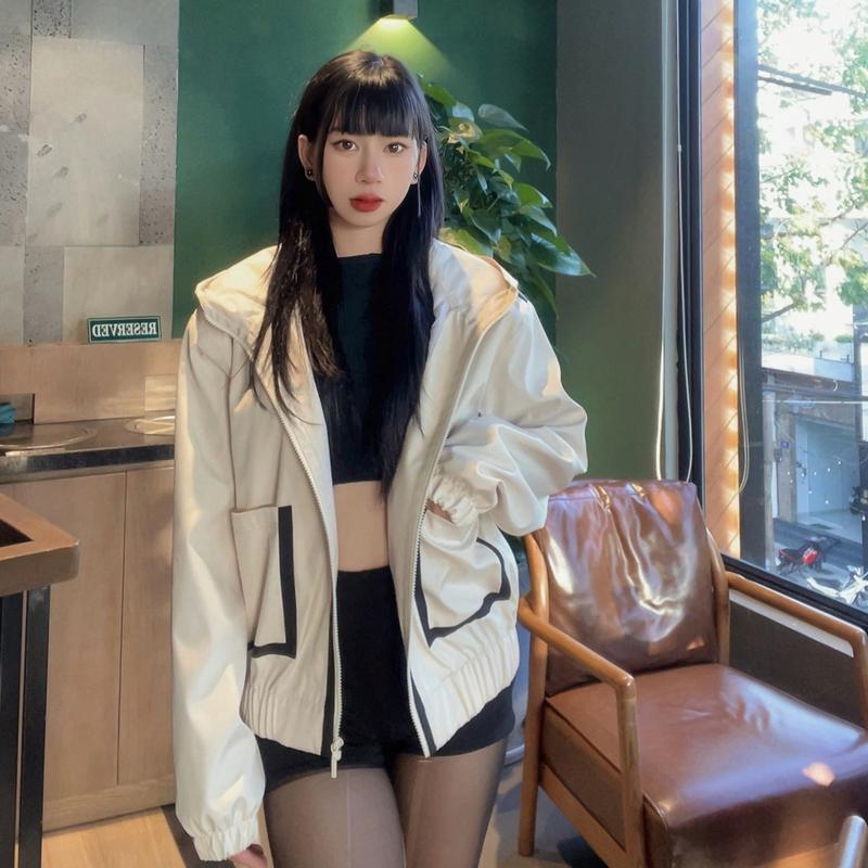 Áo khoác nữ FR55 Form Lửng chất Dù dày dặn thiết kế 2 túi bên hông năng động cá tính