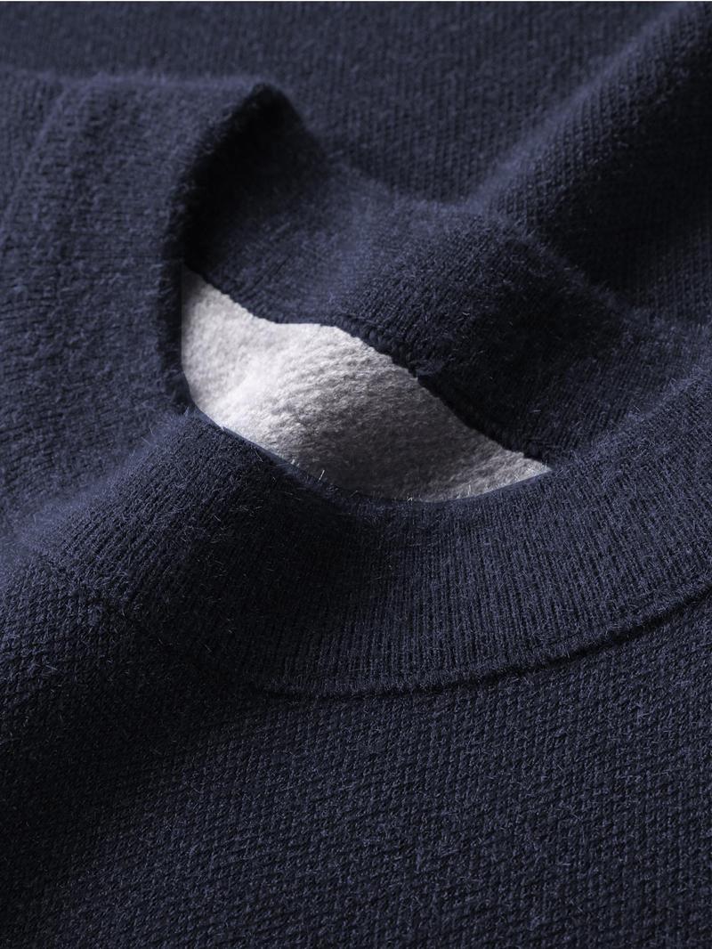 Product Introduction of Men's Thermal Lined Regular Fit Striped Print Round Neck Knitted Sweater, Thick Warm Casual Long Sleeve Crew Neck Jumper for Fall & Winter, Fashion Men's Knitwear for Daily Wear 3