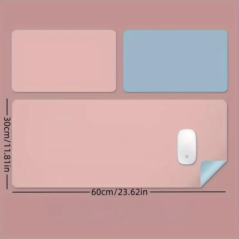 Double-sided PVC Leather Desk Mat, 1 Count Waterproof & Non-slip Mouse Pad, Easy To Clean Desk Mat for Office, Study Room, Dining Room 1