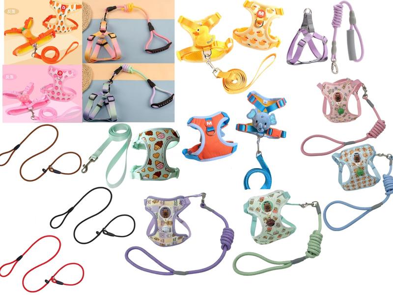 [Có loại chống nước]Dây xích chó - đai dắt chó mèo - bộ yếm dắt thú cưng đi dạo