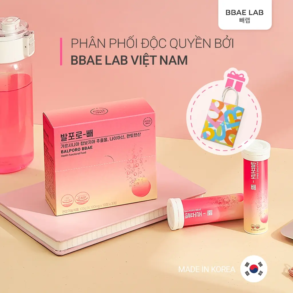 Thực phẩm bảo vệ sức khoẻ Balporo BBae, nhập khẩu Hàn Quốc, hộp 30 viên sủi