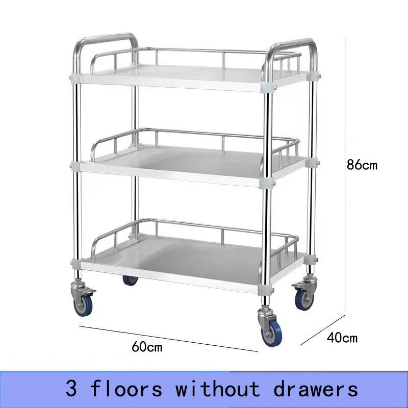 2 layers stainless steel trolley cart utility kitchen food cart ...