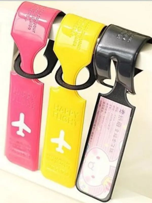 Letter Pattern Luggage Tag, Colorful Travel Baggage Name Tag, Suitcase Address Label Holder, Travel Accessories for Travel Luggage, Adjustable Strap 3