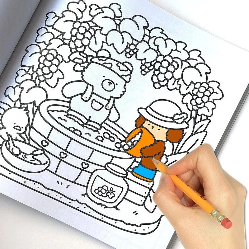Product Introduction of New Coloring Book COZY FRlENDS Preschool Coloring Drawing Book Illustration Natural Color Book Christmas Birthday Gift 3