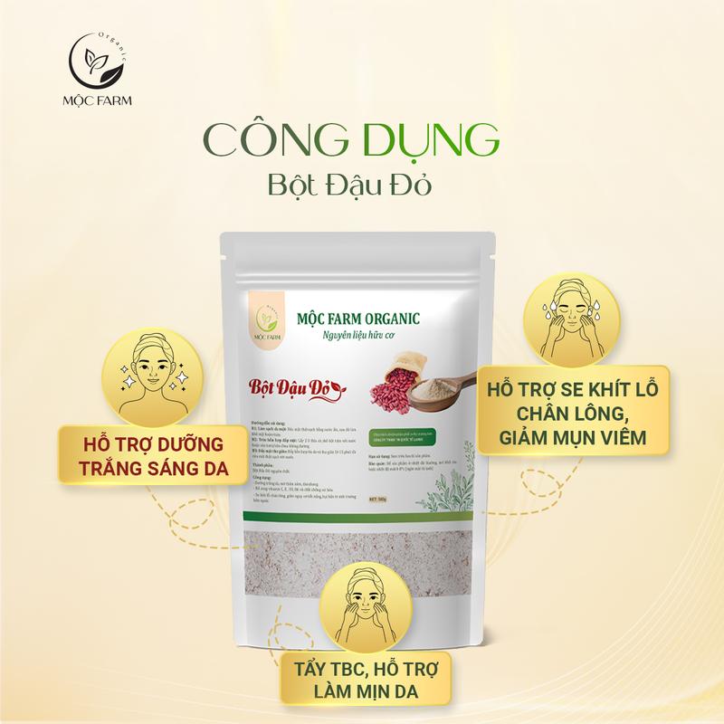 Bột Đậu Đỏ Mộc Farm, Sản Phẩm Skincare Cho Da Mặt Và Body, Hỗ Trợ Dưỡng Trắng Da, Mờ Thâm Sạm, Tẩy TBC 2