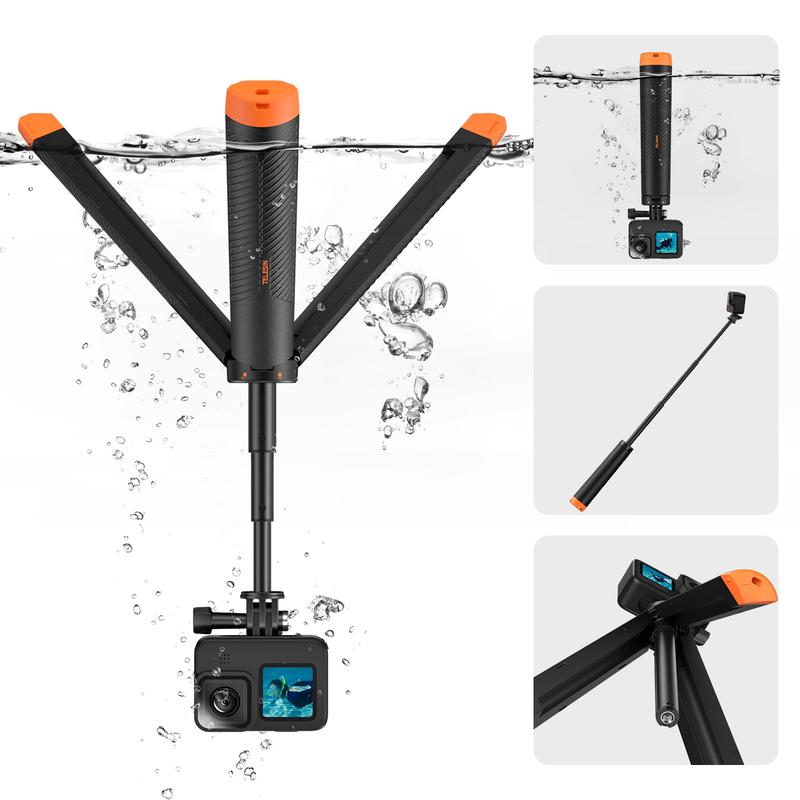 TELESIN 4 In 1 Selfie Stick Grip Mano Galleggiante Treppiede TELESIN 4 In 1 Selfie Stick Grip Mano Galleggiante Treppiede