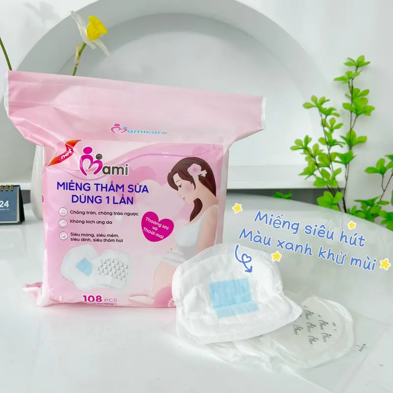 Bịch 108 Miếng Lót Thấm Sữa MAMICARE Siêu Thấm Hút, An Toàn Cho Mẹ 0