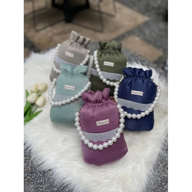 KIMYA ID Mukena Khadijah Matt Silk Santorini Premium Silk Free Tas Cantik 2 in 1 Resleting Dagu ORI